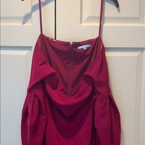 Off the shoulder dress- Fuchsia